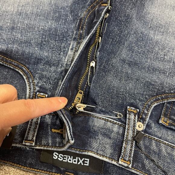 Y2K grunge streetwear Express 6 Edgy SafetyPin Frayed Highrise Shorts Punk Style - Picture 4 of 12